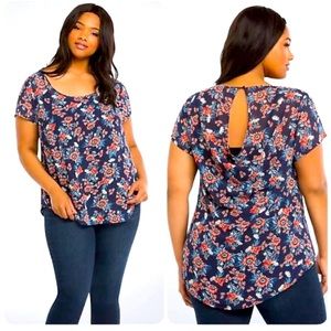 Torrid Floral Chiffon Top NWOT